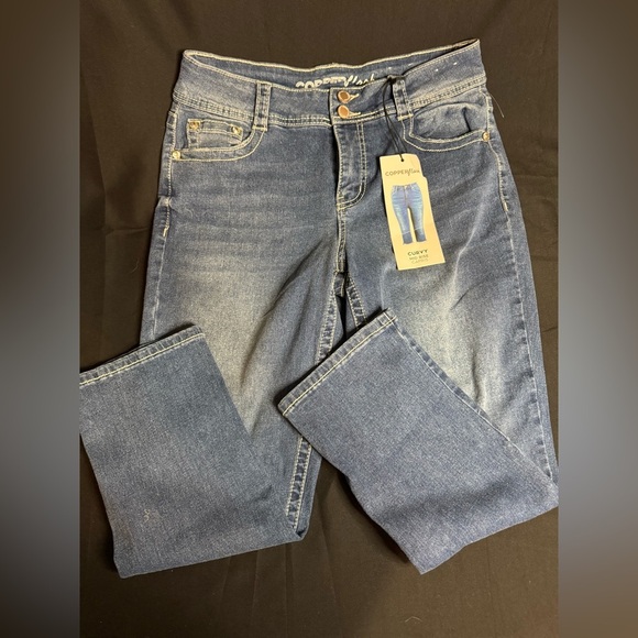 cooper flash Denim - Blue Straight Leg Jeans with Subtle Fading